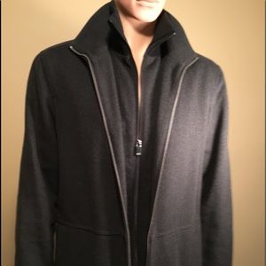 Like new wool blend Marc NY M coat w/knit collar
